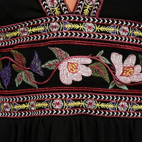 Lulus Reign Check Black Embroidered Dress Size M - Picture 8 of 14